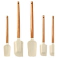 thumbnail image 1 of Silicone Spatula Set 5 Piece With Wooden Handles Heat Resistant To 446 F Non Stick Scraper For Baking Cooking Mixing Dishwasher Safe, 1 of 7