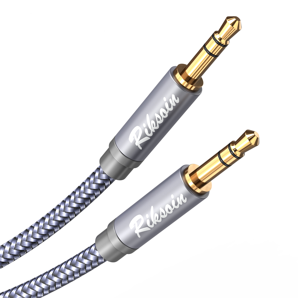 Aux Cord 3.5 mm MaletoMale Auxiliary Audio Cable Nylon Braided Aux