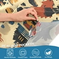 thumbnail image 5 of Yayeee Kitchen Curtains Tier Set of 2 Light Filtering 57"x36" Over Sink Window Panels, Red Geometric, 5 of 7