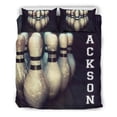 thumbnail image 3 of Maxcorners Dark Bowling Ball And Pins Classic Personalized Name 3D Bedding Set, 3 of 4