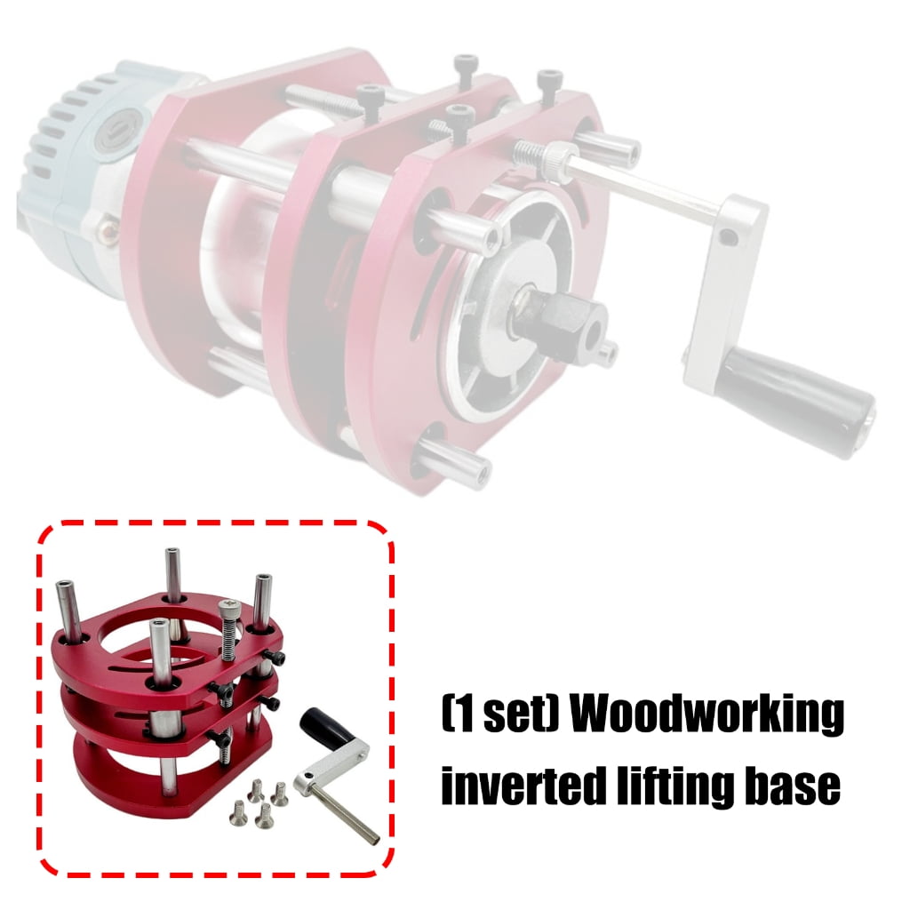 Precise Router Table Base For Woodworking With Crank Handle Adjustment And Four Clamp System For Compact Trimmers