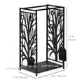 thumbnail image 2 of Support Noir pour Bois de Chauffage avec Outils - Porte-Bûches de 18 Pouces pour Rangement de Foyer Intérieur/extérieur, Conception en Acier et Résistante aux Intempéries, Hauteur de 27,6 Pouces, 2 of 7