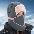 thumbnail image 2 of XIAOCHA Goggle‑Compatible Trapper Hat for Women Padded‑Shell Fall‑Winter Bonnet,Grey, 2 of 6