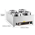 thumbnail image 3 of KFFKFF Commercial Soup Warmer, Electric Food Warmer Steam Table Countertop Bain Marie Four 6.34QT Stainless Steel Round Pot，86~185°F Adjustable Temp,1500W, 3 of 9