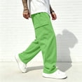 thumbnail image 4 of Resicozy Cargo Pants for Men Stretch Sweatpants Elastic Drawstring Casual Workout Joggers Hiking Tactical Pants with Pockets Green M, 4 of 8