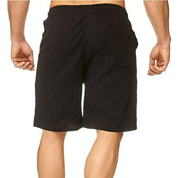 NaWent Shorts pour Hommes Liquidation Sports et Loisirs Coton et Lin Pantalons d'Entraînement Noir G