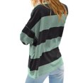 thumbnail image 5 of BiZtdJrK Long Sleeve T Shirts for Women Striped Print Half Zip Sweatshirt V Neck Loose Casual Y2k Tops with Pockets Army Green M, 5 of 7