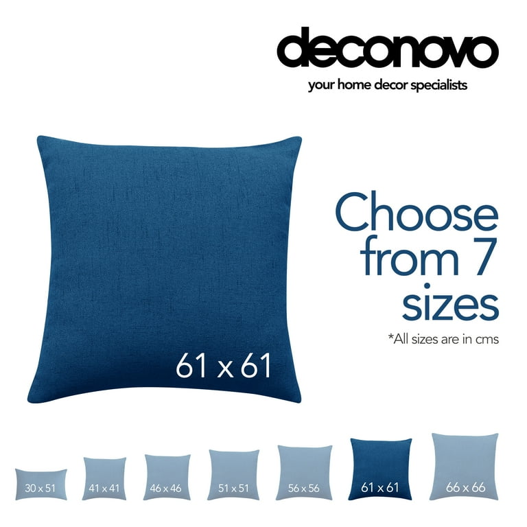 Deconovo Large Pillow Covers Solid Burlap Faux Linen Square Cushion Covers for Bed Couch Sofa 24 x 24 inch Federal Blue Set of 2 Walmart
