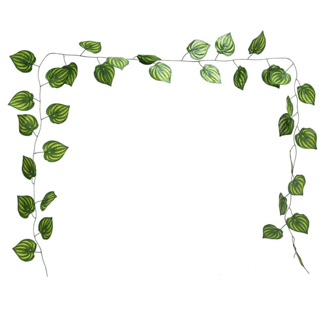 Artificial Plant Simulation Watermelon Leaf , Rattan Green Leaf for Home Living Room Decoration Garden Decor (240cm/94.5 in)