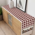 thumbnail image 4 of Farmhouse Table Runner - 90 Inch Long, Kitchen Dining Table Runner Dresser Scarves, American Country Star Barn Red Brown Plaid Berry Farmhouse Decor for Coffee Tables Wedding Party Banquet, 4 of 8