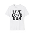 thumbnail image 2 of Live Love Run, Gildan Unisex Softstyle T-Shirt, Runner Graphic Tee, S-3XL, 2 of 5