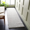 thumbnail image 2 of SAFAVIEH Lindsay Deborah Solid Polyester Shag Runner Rug, Gray, 2'2" x 8', 2 of 7