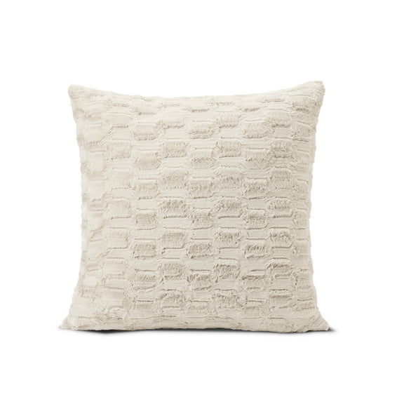 HGTV Art Deco Brushed Faux Fur Pillow Snowbound 22 x 22 inches