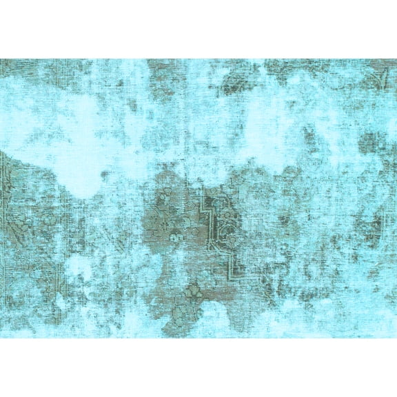 Ahgly Company Indoor Rectangle Abstract Light Blue Modern Area Rugs, 2' x 3'