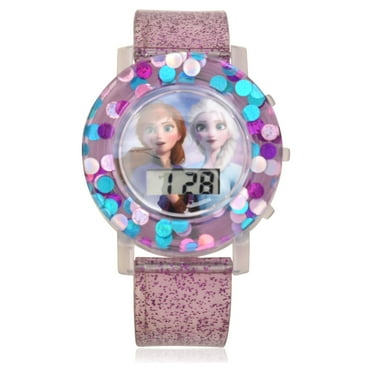 Disney Frozen 2 Unisex Child Jelly Silicone Glitter Strap Watch in Purple (FZN4529WM)