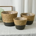 thumbnail image 6 of Bxaolu Plant Basket, 1-Pack Plant Basket Indoor with Plastic Liner, Woven Planters Flower Basket, Planter Basket for Rustic Boho Home Farmhouse Floor Potted Pots Decor (L, Black), 6 of 9