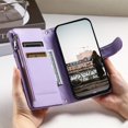 thumbnail image 3 of for Google Pixel 8 Pro Wallet Case with Card Holder & Kickstand & Wrist Strap, Flip Folio Book Style PU Leather Protective Cover with Crossbody Strap for Google Pixel 8 Pro, Purple, 3 of 16