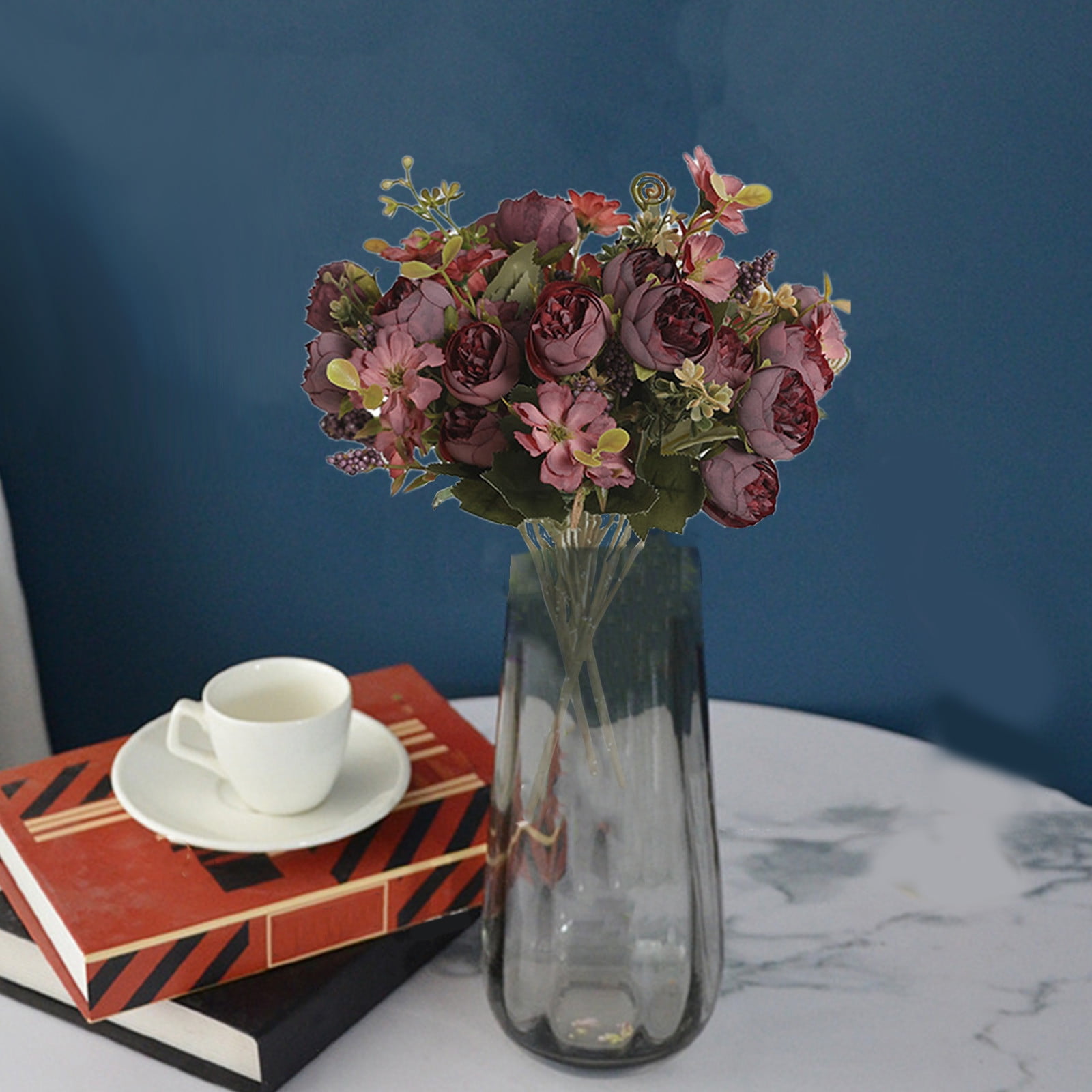ZZwxWA Simulation Flower Bouquet Silk Flowers Home Living Room