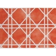 thumbnail image 4 of Diamond Square Cross Pattern Abstract Vinyl Flannel Back Tablecloth (Coral Splash, 60" Round), 4 of 4