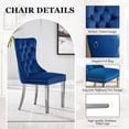 thumbnail image 5 of 5-Piece 31.5" Round Dining Table Set, Mid-Century Modern All-Metal Kitchen Table with Velvet Nailhead Trim Chairs & Stainless Steel Legs, for 4, Small Spaces, Apartments, Living Room, 5 of 7