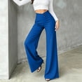 thumbnail image 6 of Edvintorg Womens Dress Pants Plus Size Fashion High Waisted Business Dressy Wide Leg Trousers With Buttons Women Work Pants Blue XXXL, 6 of 6