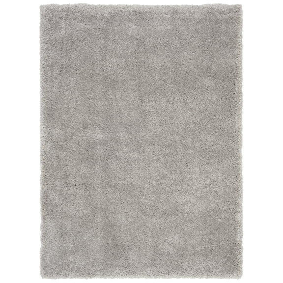 SAFAVIEH Royal Juliet Solid Plush Shag Area Rug, Grey, 4' x 6'