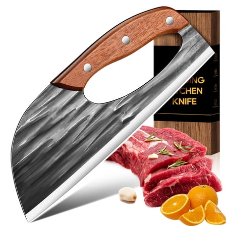 ACMETOP Chef Knife, High Carbon Steel Kitchen Knife for Meat Cutting, Slicing, Camping, BBQ – Essential Kitchen Tool