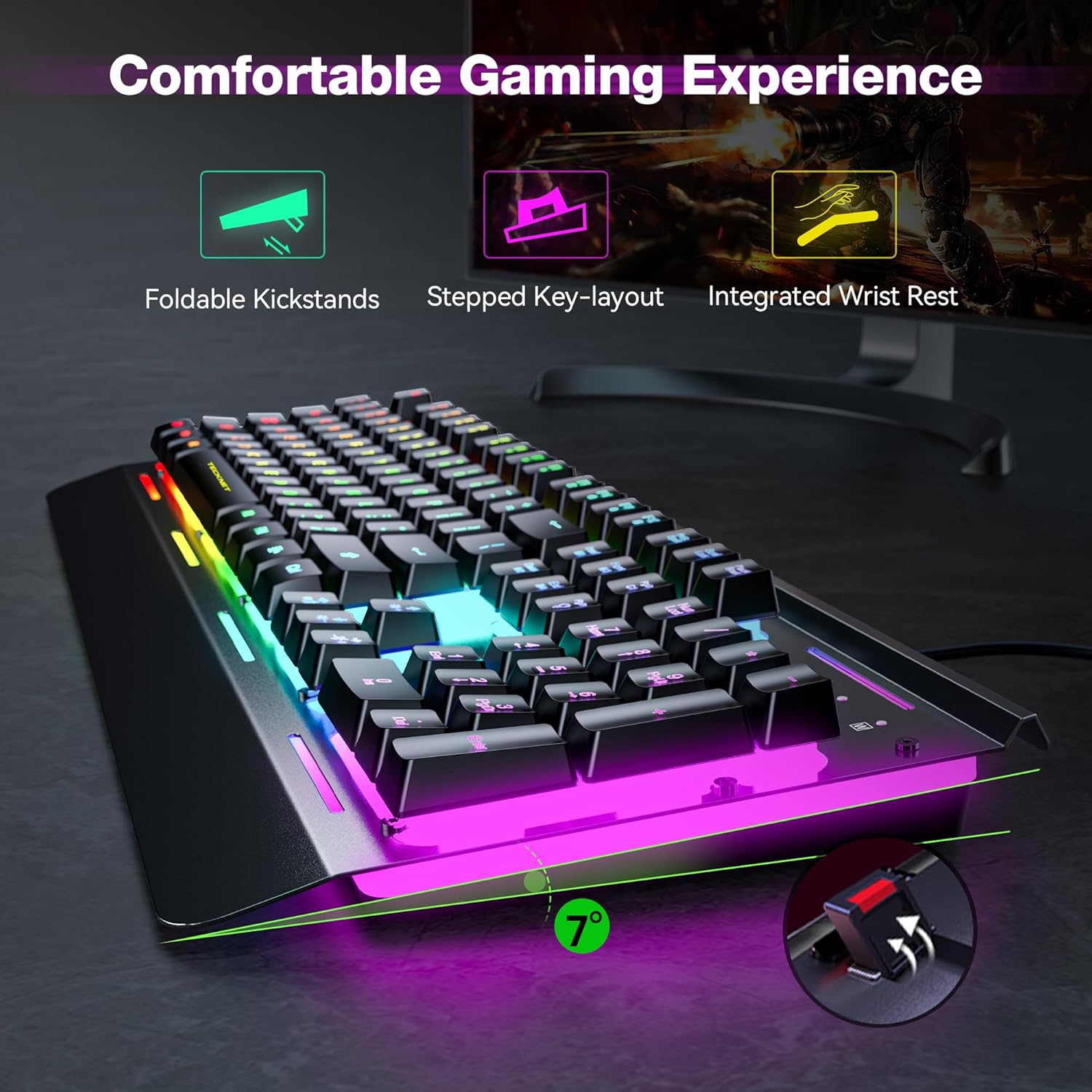TECKNET BASICS Wired Gaming Keyboard photo 2