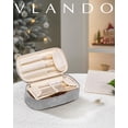 thumbnail image 2 of Vlando Travel Cosmetic Bag Small Make Up Bag Women Portable Cosmetic Bag Organiser Multifunctional Makeup Bag Women Made of Waterproof Leather, lightgrey, Modern, 2 of 16
