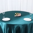 thumbnail image 6 of BalsaCircle 108" Round Satin Tablecloth Peacock Teal Round Table Linen, 6 of 8