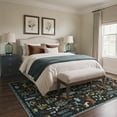 thumbnail image 2 of GENIMO 2' x 6' Wildlife Inspired Animal Print Runner Rug, Machine Washable Non Slip Low Pile Hallway Runner Rug for Kitchen Laundry Room, Deep Teal, 2 of 6