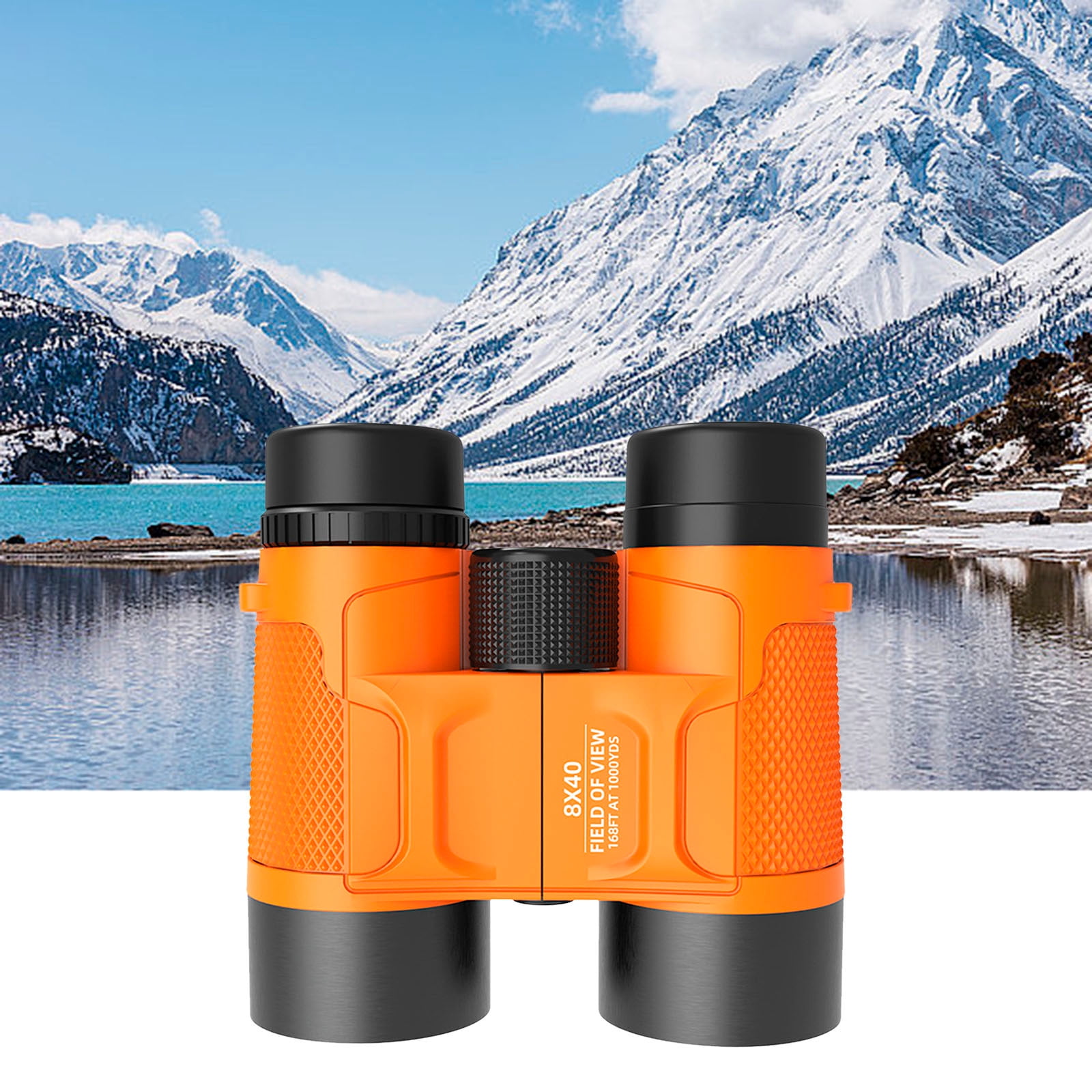 Binoculars - 8x30 Folding Optics, Lightweight Rubber Eyepiece, Educational Outdoor Toy for Bird Watching & Nature Exploration(Orange)