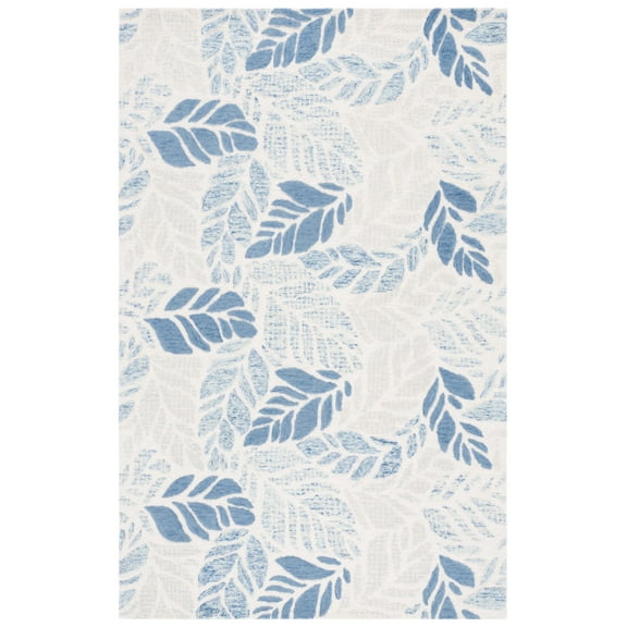 SAFAVIEH Martha Stewart Jardin Floral Area Rug, Ivory/Blue, 5' x 8'