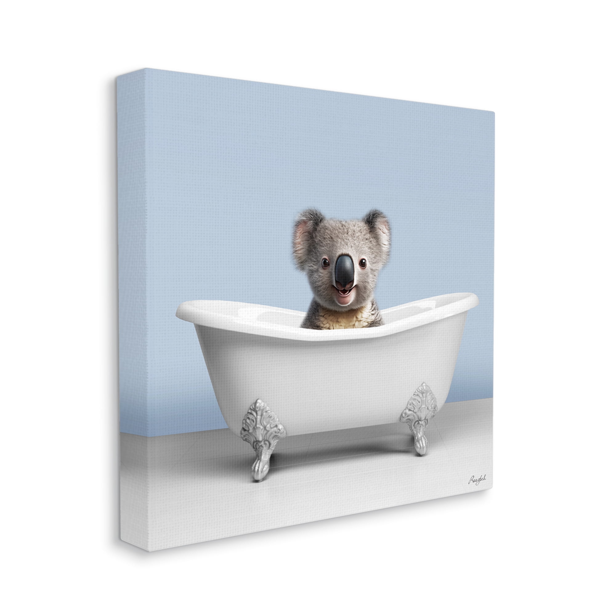 Stupell Industries Baby Koala in Bathtub Animals & Insects Painting Gallery Wrapped Canvas Art Print Wall Art, 36 x 36