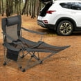 Reclining Foldable Camping Chair with Foot Rest for Adults HeavyDuty Folding Chair with