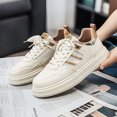 thumbnail image 4 of Men's Mesh Spliced Lace-Up Thick Sole Low Top Skate Sneakers, 4 of 7
