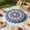 Blue, variant on Round Velvet Floor Cushion with Strap – Portable Meditation & Reading Pillow, Thick Pearl Cotton Filling for Indoor/Outdoor Use, 16.5 Inch Seat Pad for Office Chair, Ottoman, or Pet Bed