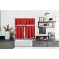 thumbnail image 1 of Juego de 3 cortinas opacas para cocina, color rojo, con forro, 2 niveles y 1 cenefa, K-3, 1 of 5