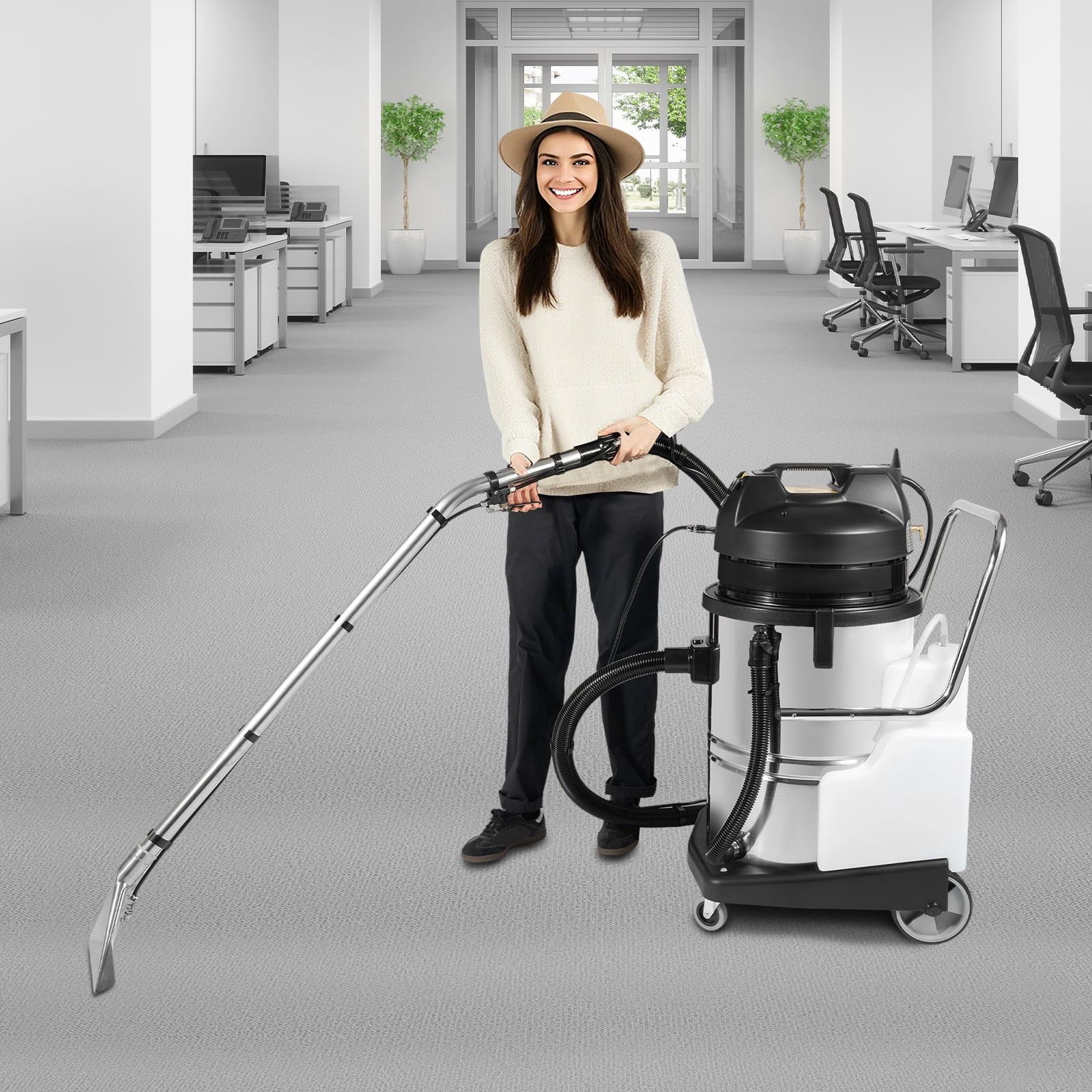 Peakora Commercial Carpet Cleaner Machine, 2110w Heavy-Duty Wet Dry Vacuum with Spray & Suction, 60l Large Tank, 6 Tools for Hotel, Home, Carpet, Floor, Sofa Cleaning