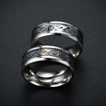 thumbnail image 4 of Anillo de acero de titanio con patrón de dragón de moda personalizado con incrustaciones de anillo de acero inoxidable con patrón de dragón, joyería para hombres y mujeres, 4 of 6