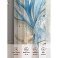 thumbnail image 6 of Vintage Ocean Sheer Curtains 72 Inch Long 2 Panels, Blue Watercolor Coral Starfish Coastal Light Filtering Rod Pocket Curtains, Sheer Voile Drapes for Living Room Bedroom, 52"x72", 6 of 8