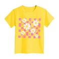 thumbnail image 4 of Gubotare Preppy Girls Clothes Girls Summer T Shirt Trendy Graphic Short Sleeve Concert Tee Country Music T Shirt for Kids (Yellow,Size 5-6 Years), 4 of 4