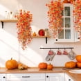 thumbnail image 4 of Scidweet Fall Artificial Flowers Outdoors, 2 Pcs Autumn Fake Hanging Flowers Faux Silk Mums Flower UV Resistant No Fade Fall Decorations for Home Outside Patio Yard Garden Porch , Yellow Orange, 4 of 6