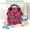 thumbnail image 4 of Yiaed Orchids Flowers Print Multi-Function Travel Backpack Nappy Bags, Nursing Bag, Fashion Mummy, Roomy Waterproof for Baby Care, Stylish and Durable, 4 of 5