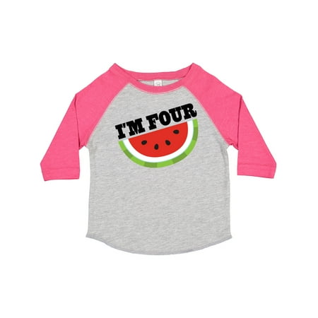 

Inktastic I m Four 4th Birthday Watermelon Gift Toddler Boy or Toddler Girl T-Shirt