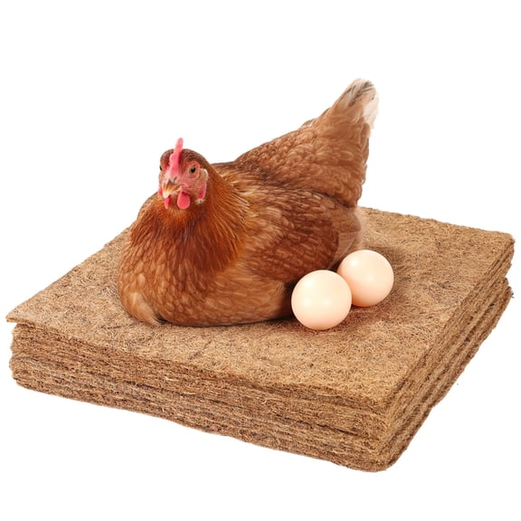 10 Pcs Chicken Nesting Pads, 12 x 12" Coconut Fiber Chicken Nest Box Liners, Natural & Safe Hen Laying Mats, Breathable Chicken Coop Bedding, Poultry Supplies, Easy Cleaning