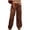 Brown, variant on qolati Parachute Pants for Women Elastic Waistline Drawstring Cargo Pants Y2k Casual Hiking Joggers Trousers