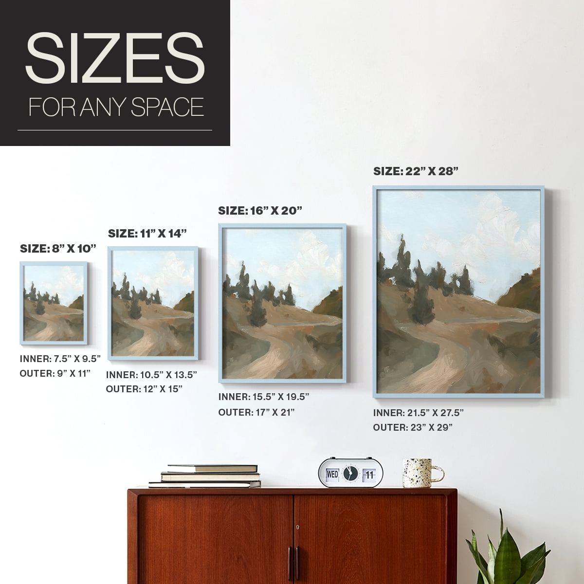 West Fork Hiking Trail IV Framed Print in Blue Solid Wood 11 x 14 Framed Print