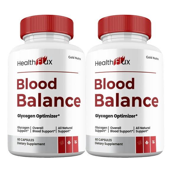 (2 Pack) HealthFlux Capsules, All Natural Blood Balance Pills HealthFlux Supplement Maximum Strength All Glycogen Support, 30 Day Supply per Bottle