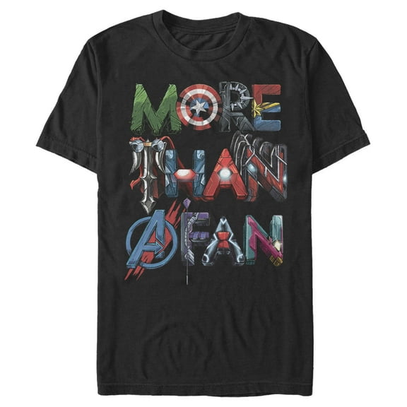 Men's Marvel More Than a Fan Hero Font Graphic Tee Black Small